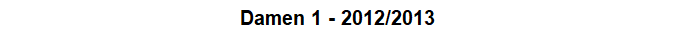 Damen 1 - 2012/2013