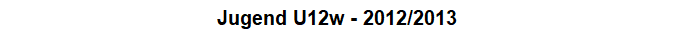 Jugend U12w - 2012/2013